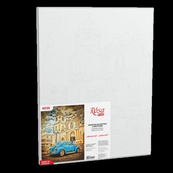 Cities №3, Canvas Panel with outline, 30х40, cotton, acrylic, ROSA START