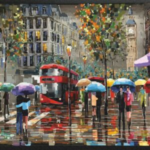 Cities №4, Canvas Panel with outline, 30х40, cotton, acrylic, ROSA START