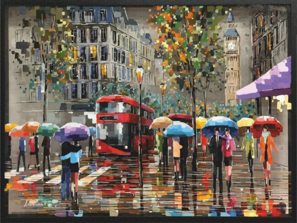 Cities №4, Canvas Panel with outline, 30х40, cotton, acrylic, ROSA START