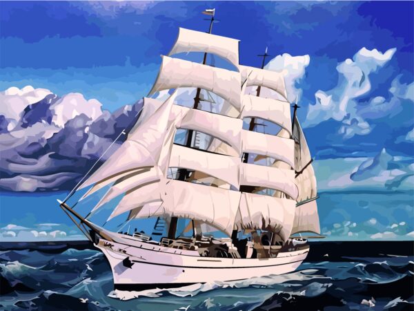 Seascapes №7, Canvas Panel with outline, 30х40, cotton, acrylic, ROSA START