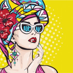 „Pop Art WOW 1“, Canvas Panel with outline, 30х40, cotton, acrylic, ROSA START