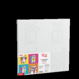 „Pop Art Owl“,  полотно на картоні з контуром, 30х30, бавовна, акрил, ROSA START