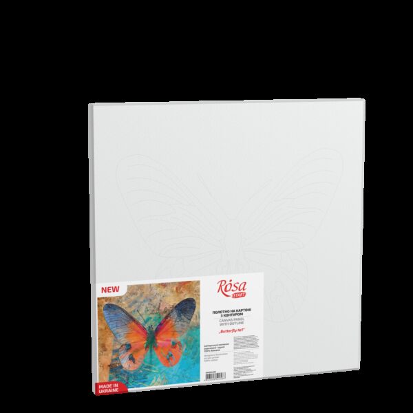„Butterfly 1“, Canvas Panel with outline, 30х30, cotton, acrylic, ROSA START