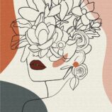 „Floral Girl 1“, Canvas Panel with outline, 30х40, cotton, acrylic, ROSA START