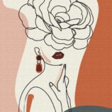 „Floral Girl 2“, Canvas Panel with outline, 30х40, cotton, acrylic, ROSA START