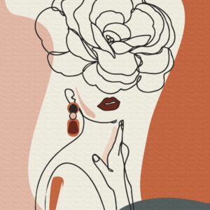 „Floral Girl 2“, Canvas Panel with outline, 30х40, cotton, acrylic, ROSA START