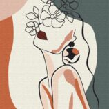 „Floral Girl 3“, Canvas Panel with outline, 30х40, cotton, acrylic, ROSA START