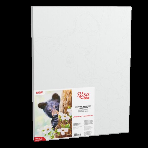 Тварини №7, полотно на картоні з контуром, 30х40, бавовна, акрил, ROSA START