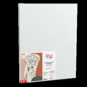 „Floral Girl 2“, Canvas Panel with outline, 30х40, cotton, acrylic, ROSA START