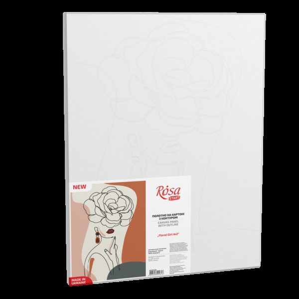 „Floral Girl 2“, Canvas Panel with outline, 30х40, cotton, acrylic, ROSA START