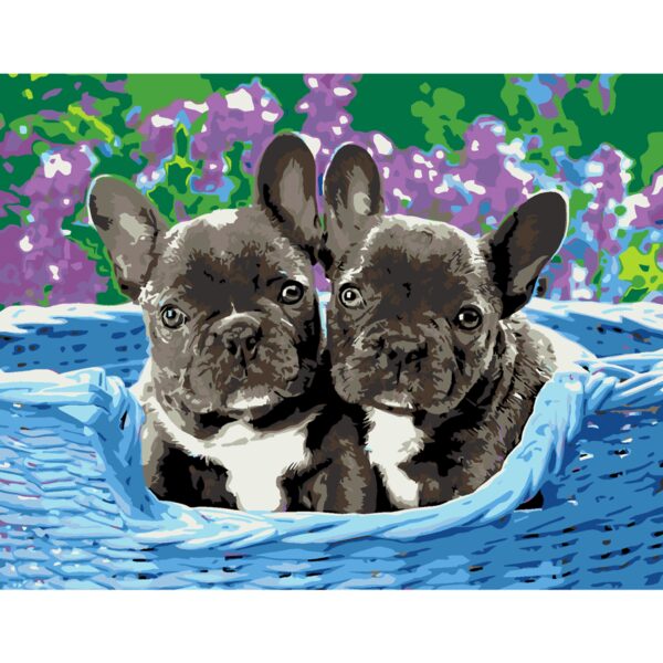 „Цуценята“, набір, картина за номерами, 35х45см, ROSA START