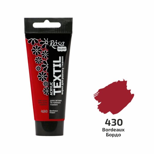 Фарби акрилові для тканин в тубі 60мл ROSA TALENT