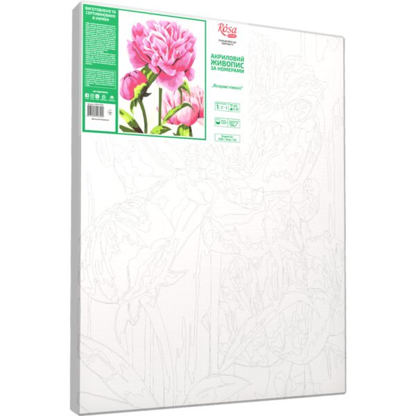 „Bright Peonies“, standard Kit, painting by numbers, 35х45cm, ROSA START