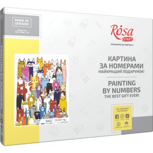 „50 cats“, kit, painting by numbers, 35х45cm, ROSA START