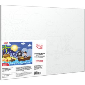 „Острів скарбів“, полотно на картоні з контуром, 20х30, бавовна, акрил, ROSA START