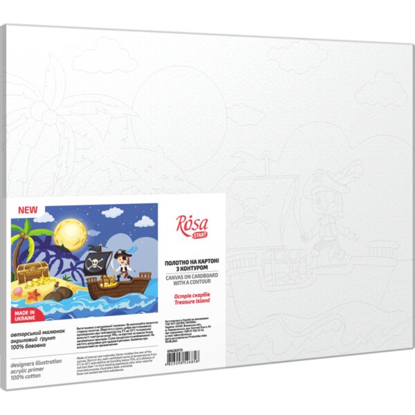 „Treasure Island“, Canvas Panel with outline, 20х30cm, cotton, acrylic, ROSA START