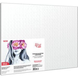 „Girl and Flowers“, Canvas Panel with outline, 30х40cm, cotton, acrylic, ROSA START