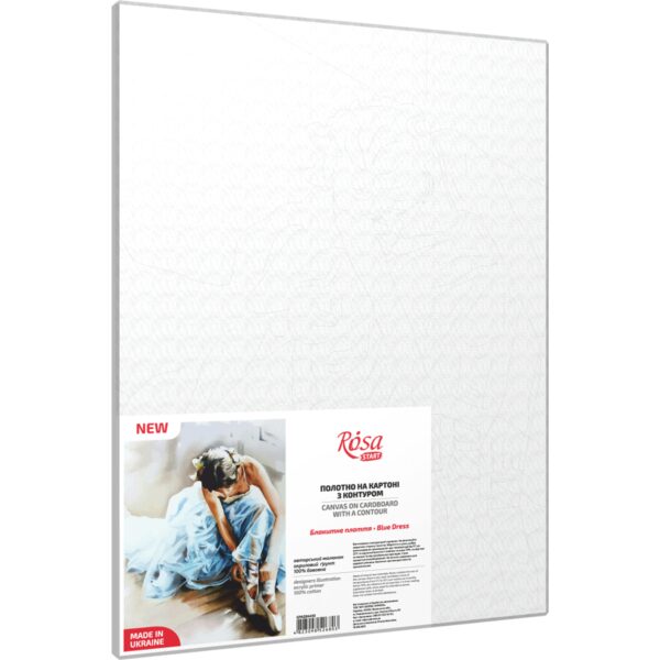 „Блакитне плаття“, полотно на картоні з контуром, 30х40, бавовна, акрил, ROSA START