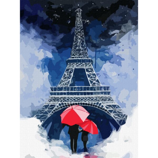 Cities, „Paris 4“, Canvas Panel with outline, 30х40cm, cotton, acrylic, ROSA START