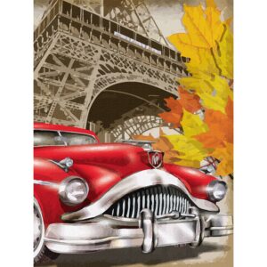 Cities, „Paris 5“, Canvas Panel with outline, 30х40cm, cotton, acrylic, ROSA START