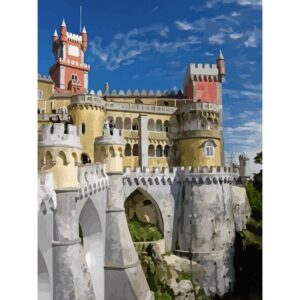 Landscape №37, Canvas Panel with outline, 30х40cm, cotton, acrylic, ROSA START