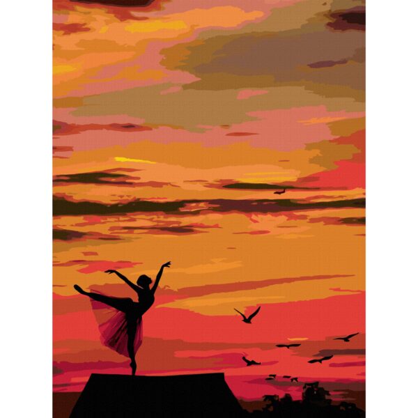 Landscape №40, Canvas Panel with outline, 30х40cm, cotton, acrylic, ROSA START