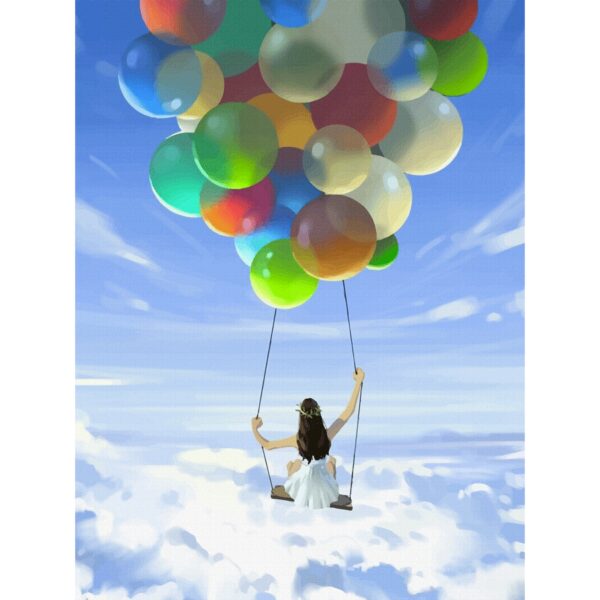 Пейзаж №41, полотно на картоні з контуром, 30х40, бавовна, акрил, ROSA START