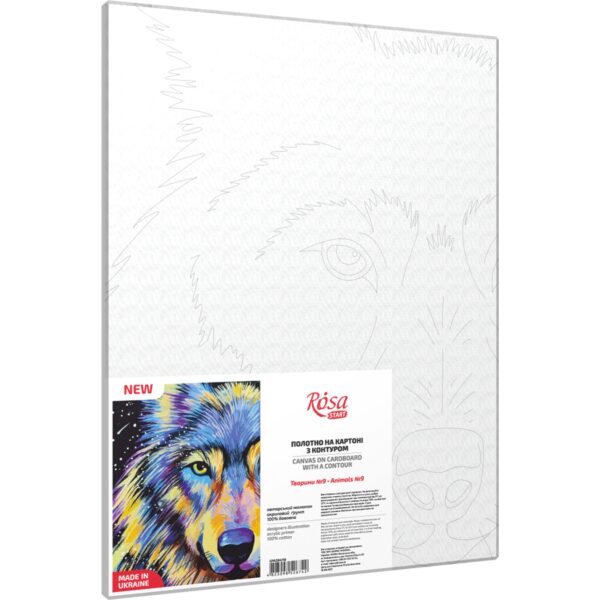 Animals №9, Canvas Panel with outline, 30х40cm, cotton, acrylic, ROSA START