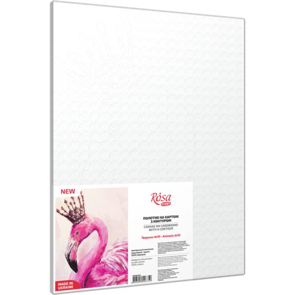 Тварини №10, полотно на картоні з контуром, 30х40, бавовна, акрил, ROSA START