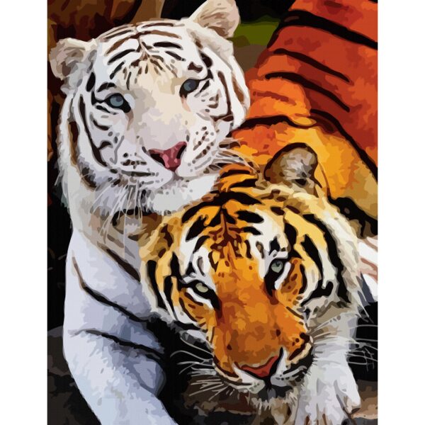 Тварини №11, полотно на картоні з контуром, 30х40, бавовна, акрил, ROSA START