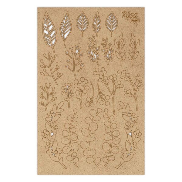 Chipbord for scrapbooking „Аbstraction“, white board, 12,8х20cm, ROSA TALENT