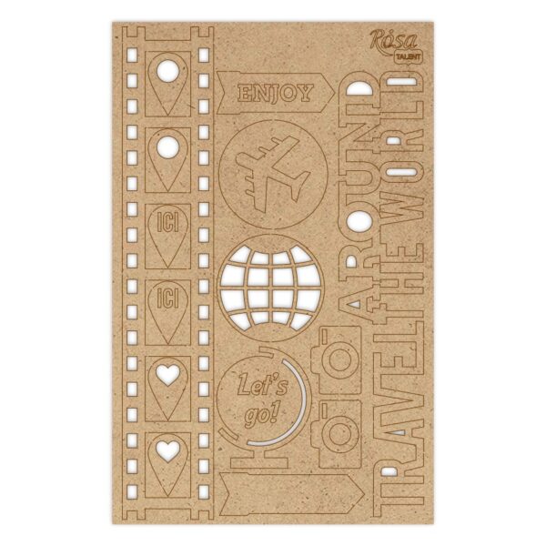 Chipbord for scrapbooking „Аbstraction“, white board, 12,8х20cm, ROSA TALENT