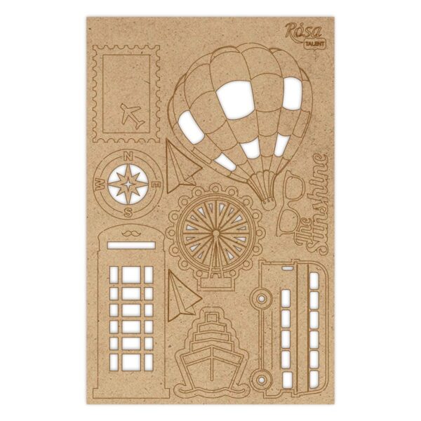 Chipbord for scrapbooking „Аbstraction“, white board, 12,8х20cm, ROSA TALENT