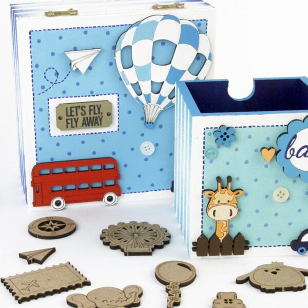 Chipbord for scrapbooking „Аbstraction“, white board, 12,8х20cm, ROSA TALENT