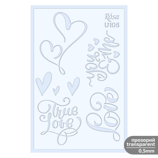 Plastic Reusable Stencil „Love“ 13x20 cm ROSA TALENT