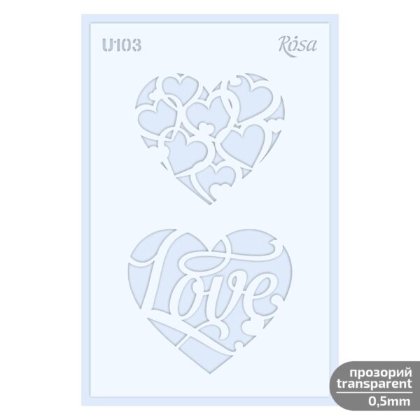 Plastic Reusable Stencil „Love“ 13x20 cm ROSA TALENT