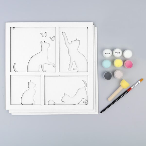 „Вертоліт“, полотно на картоні з контуром, 20х20, бавовна, акрил, ROSA START