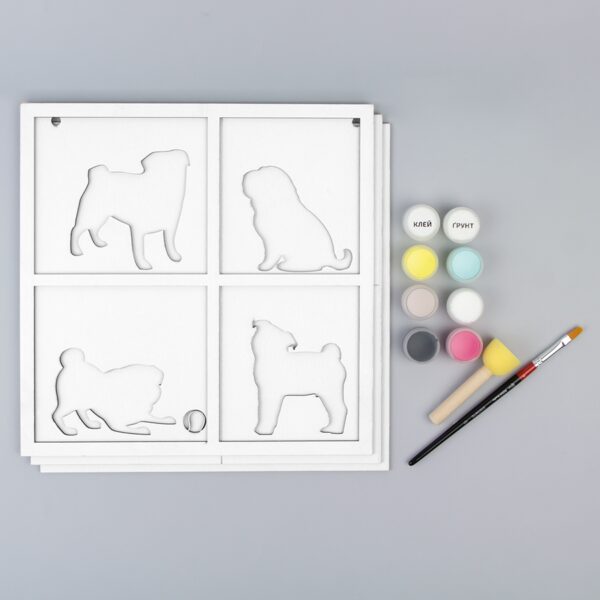 „Вертоліт“, полотно на картоні з контуром, 20х20, бавовна, акрил, ROSA START