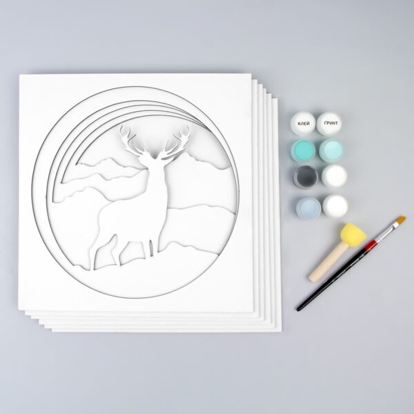 „Вертоліт“, полотно на картоні з контуром, 20х20, бавовна, акрил, ROSA START