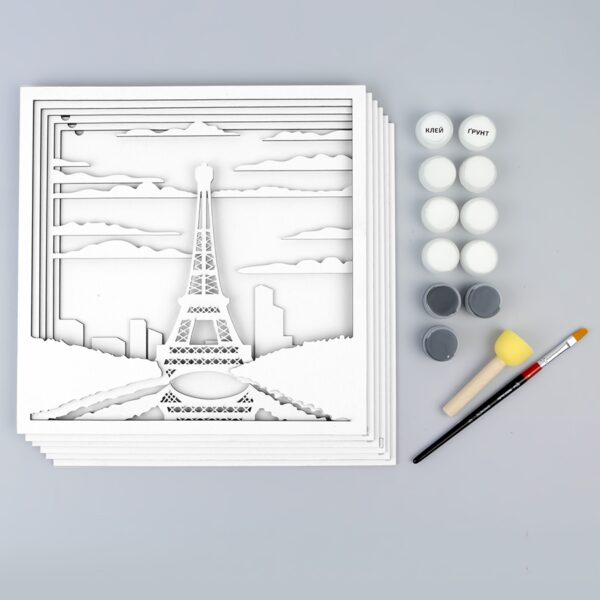 „Helicopter“, Canvas Panel with outline, 20х20cm, cotton, acrylic, ROSA START