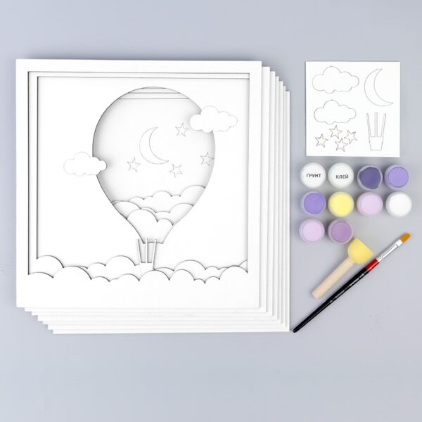 „Вертоліт“, полотно на картоні з контуром, 20х20, бавовна, акрил, ROSA START