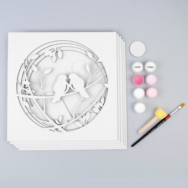 „Вертоліт“, полотно на картоні з контуром, 20х20, бавовна, акрил, ROSA START