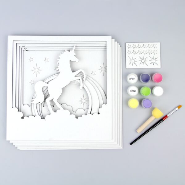 „Вертоліт“, полотно на картоні з контуром, 20х20, бавовна, акрил, ROSA START