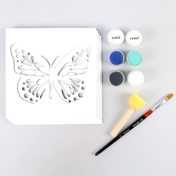 „Вертоліт“, полотно на картоні з контуром, 20х20, бавовна, акрил, ROSA START