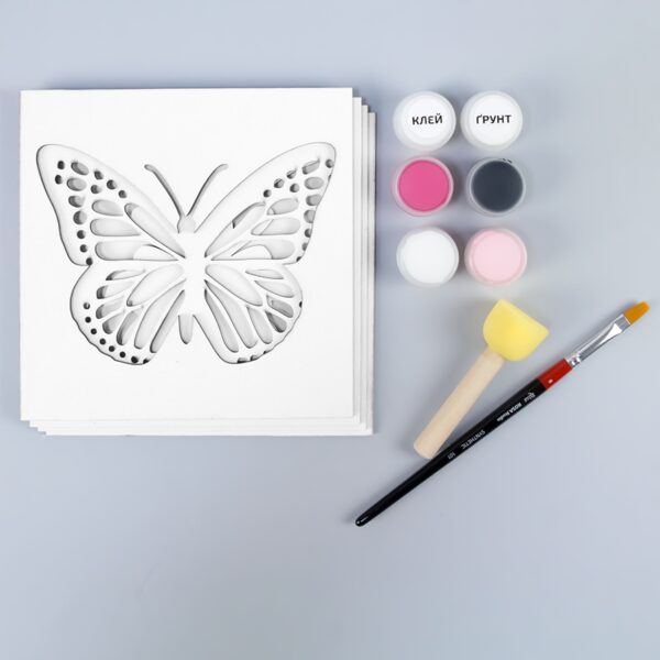 „Вертоліт“, полотно на картоні з контуром, 20х20, бавовна, акрил, ROSA START