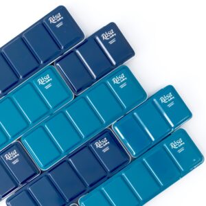 Пенал для акварельных красок металлический 28 кювет ROSA Gallery