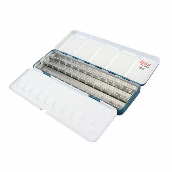 Пенал для акварельных красок металлический 28 кювет ROSA Gallery