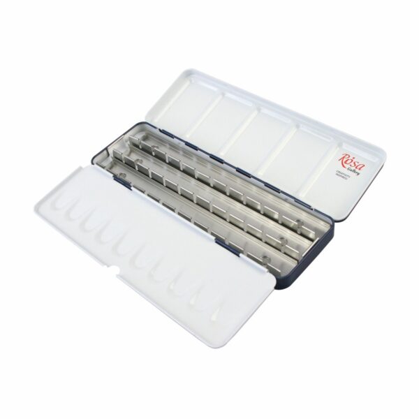 Пенал для акварельных красок металлический 28 кювет ROSA Gallery