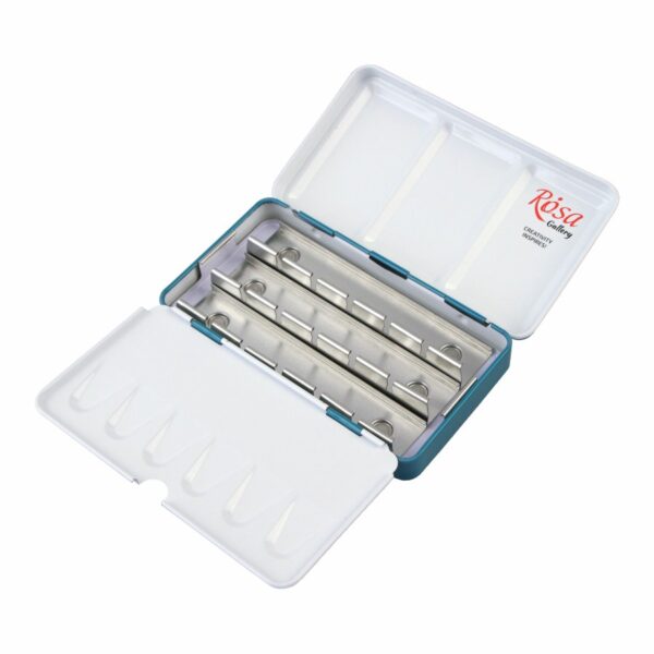 Пенал для акварельных красок металлический 28 кювет ROSA Gallery