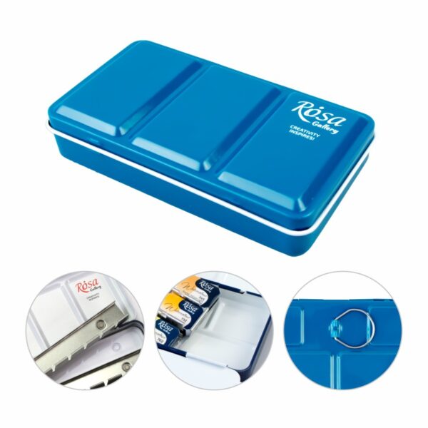 Пенал для акварельных красок металлический 28 кювет ROSA Gallery